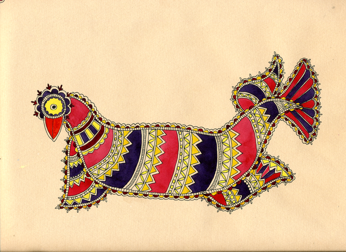 ручная графика для индийской сказки