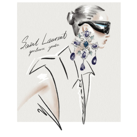 Saint Laurent fashion illustration 