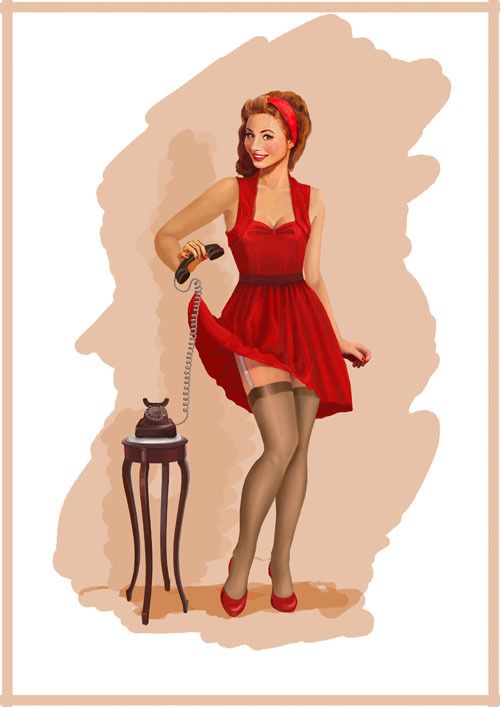 портрет в стиле пин-ап