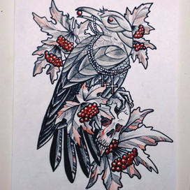 Ворон тату
