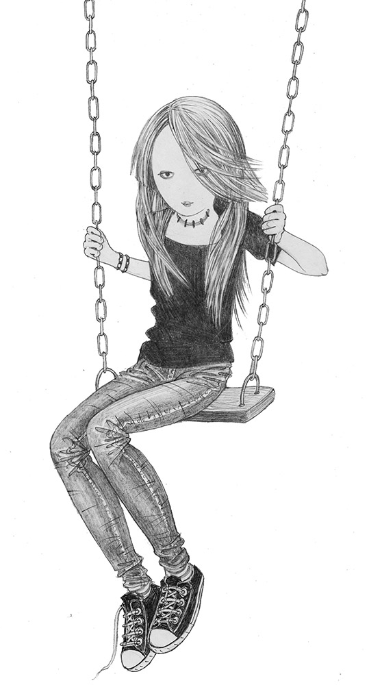 Девочка на качелях