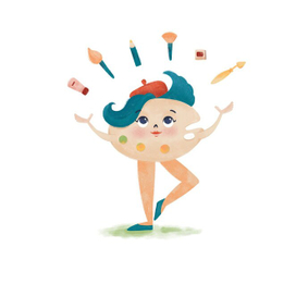 Концепт бренд персонажа для художественного магазина