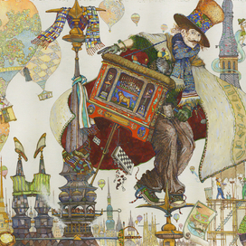 Буква "Ш" . Из серии "Азбука". Шарманщик Шествует по Шпилям