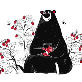 Медведь в малине