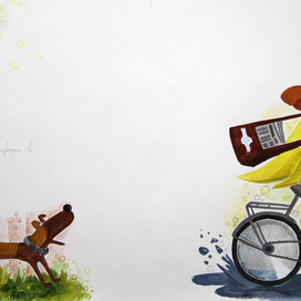 Тузик не любил почтальонок, особенно, если они на велосипеде приезжали.