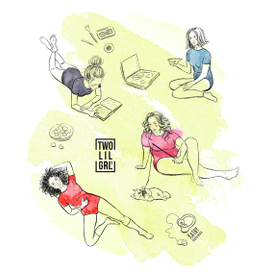 открытка с девушками для магазина боди 