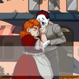 марта и август обнимаются