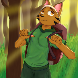 Арт фурри в лесу