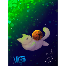 Знак зодиака дева. Кот в космосе