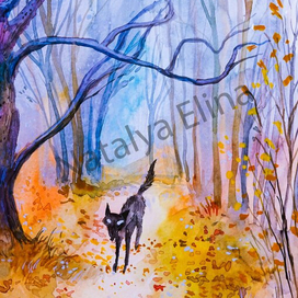 Волк в лесу