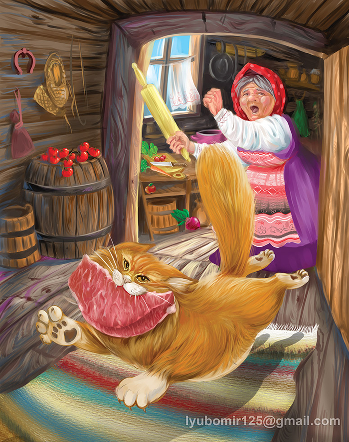 Иллюстрация к сказке Т. Эдел “ Приключения кота Батона”