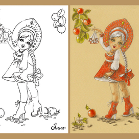 Эскиз к открытке "Самой родной !"