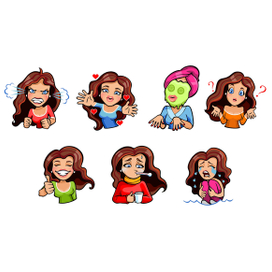 Набор стикеров Машенька