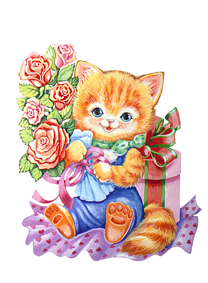 Котик. Открытка