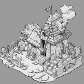 Скетчи домиков