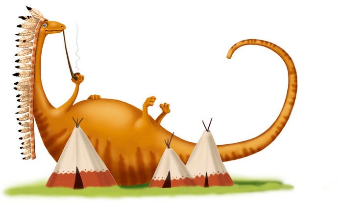 Динозавры. Скетч-иллюстрация 3