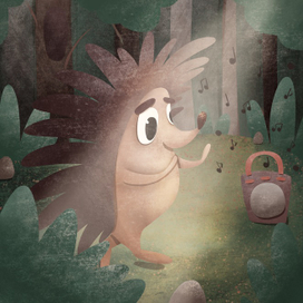 Ёжик на полянке