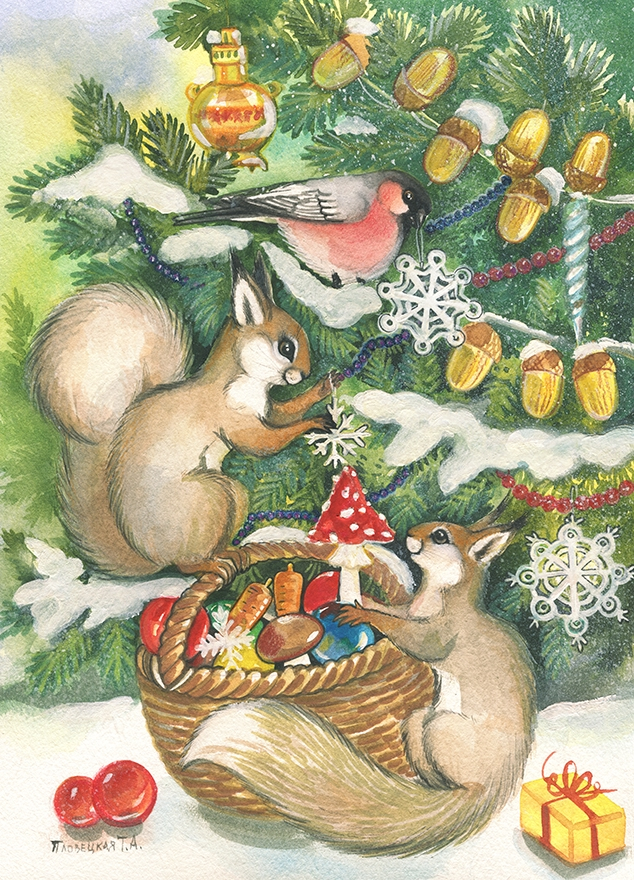Как белки ёлку наряжали