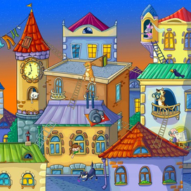 коты на крыше