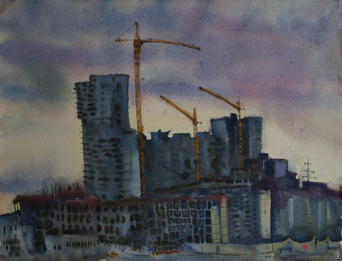 Гнездо подъёмных кранов.