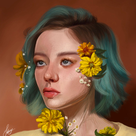 Девушка с цветами