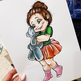 Девочка с мишей