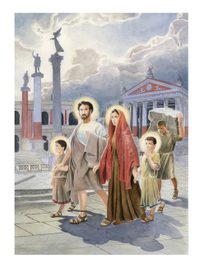 Святой Евстафий Плакида с семейством покидает Рим.