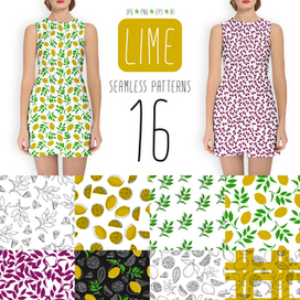Бесшовные паттерны с лимонами