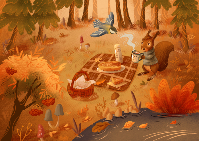 Осенний пикник в лесу