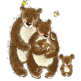 Мишкина семья. заказ для постера на День семьи