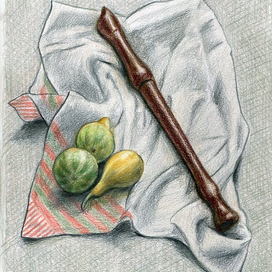 Натюрморт с флейтой и тыквами