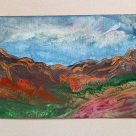 Горные вершины (энкаустика)