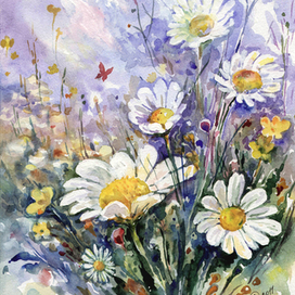 Цветы акварелью