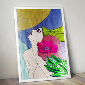 девушка в маках