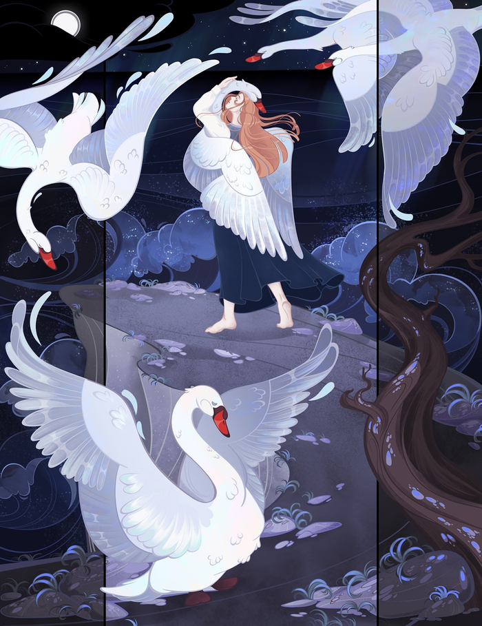 Wild Swans illustration