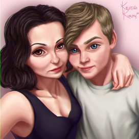 Потрет пары в аниме-стиле.