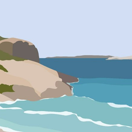 Векторный морской пейзаж 