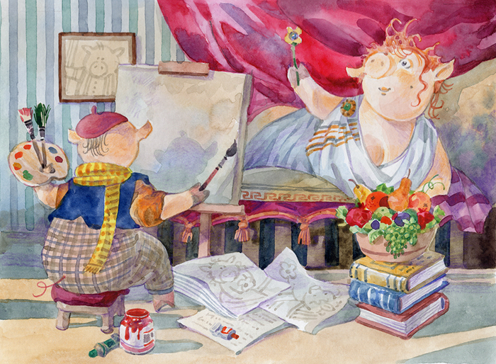 свин художник