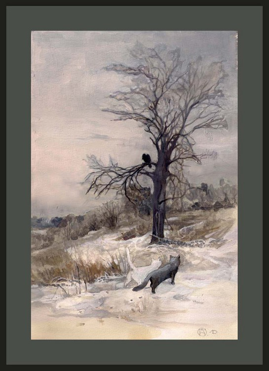 Белая кошка , Чёрный кот