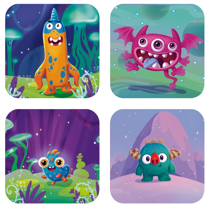 Милые монстрики для карточек настольной игры
