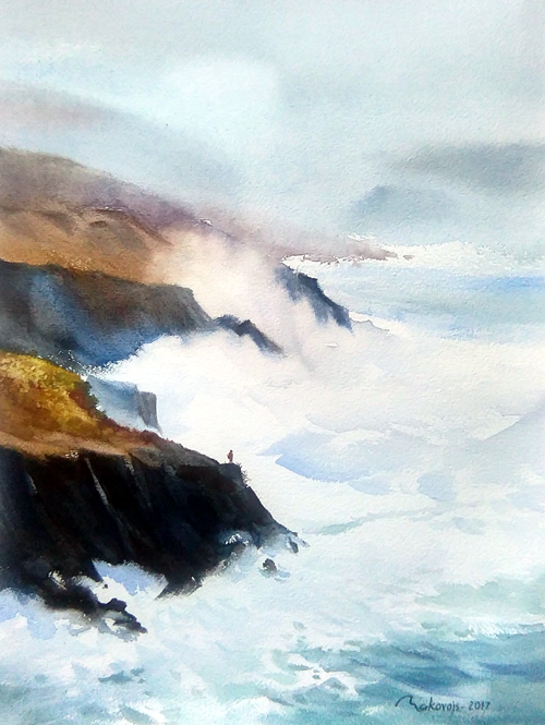 Шторм на Атлантическом океане.