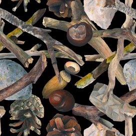 Бесшовный паттерн "Лесные сокровища"