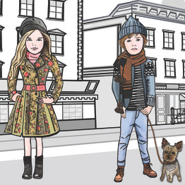 Иллюстрация для лайтбокса в магазин детской одежды 1 метр на 2,5 метра