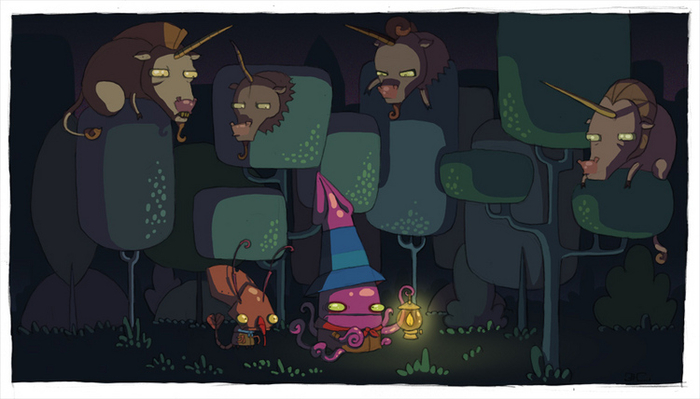 единороги на деревьях