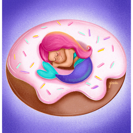 Спящая русалочка на пончике
