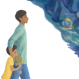 Иллюстрация на разворот для детской книги