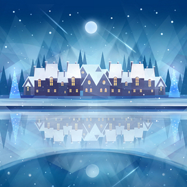 Новогодняя сказка. Иллюстрация.