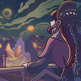 Иллюстрация "Праздник морских фонарей" из Genshin impact