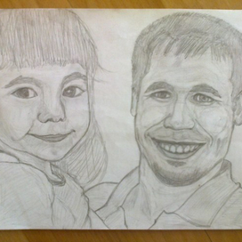 Портрет "Командир роты со своей племянницей"