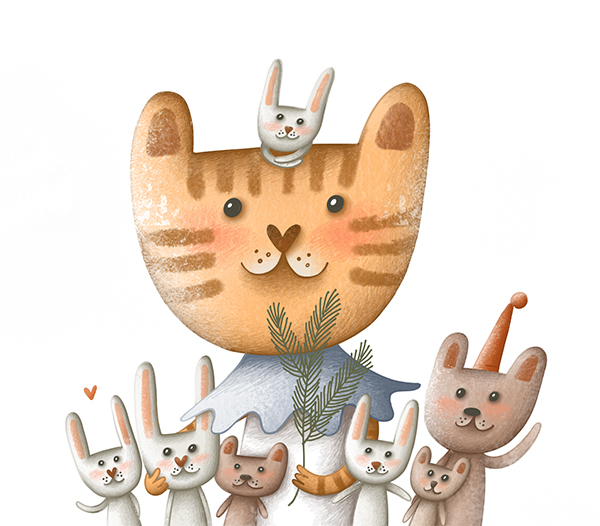 Тигрёнок с игрушками